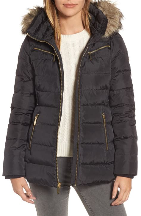 michael kors puffer jacket removable fur hood mens|Michael Kors men's suit jacket.